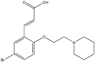 3-{5-bromo-2-[2-(piperidin-1-yl)ethoxy]phenyl}prop-2-enoic acid Struktur