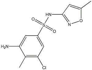 3-amino-5-chloro-4-methyl-N-(5-methyl-1,2-oxazol-3-yl)benzene-1-sulfonamide Struktur