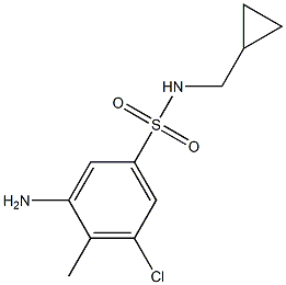 3-amino-5-chloro-N-(cyclopropylmethyl)-4-methylbenzene-1-sulfonamide Struktur