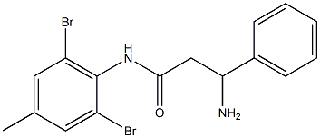 3-amino-N-(2,6-dibromo-4-methylphenyl)-3-phenylpropanamide Struktur