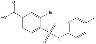 3-bromo-4-[(4-methylphenyl)sulfamoyl]benzoic acid Struktur