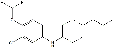 3-chloro-4-(difluoromethoxy)-N-(4-propylcyclohexyl)aniline Struktur