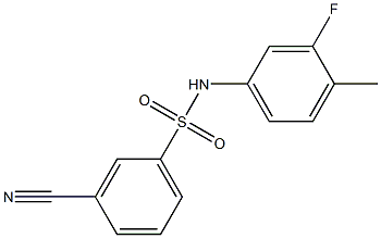 3-cyano-N-(3-fluoro-4-methylphenyl)benzenesulfonamide Struktur