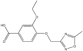 3-ethoxy-4-[(5-methyl-1,2,4-oxadiazol-3-yl)methoxy]benzoic acid Struktur