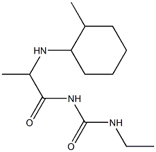 3-ethyl-1-{2-[(2-methylcyclohexyl)amino]propanoyl}urea Struktur