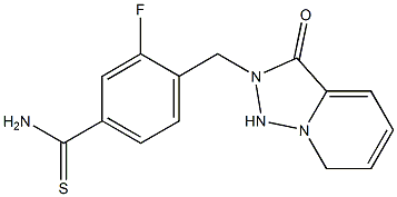 3-fluoro-4-({3-oxo-2H,3H-[1,2,4]triazolo[3,4-a]pyridin-2-yl}methyl)benzene-1-carbothioamide Struktur