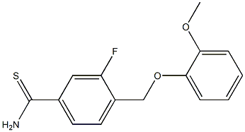 3-fluoro-4-[(2-methoxyphenoxy)methyl]benzenecarbothioamide Struktur