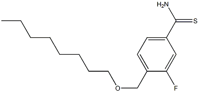 3-fluoro-4-[(octyloxy)methyl]benzene-1-carbothioamide Struktur