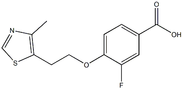 3-fluoro-4-[2-(4-methyl-1,3-thiazol-5-yl)ethoxy]benzoic acid Struktur