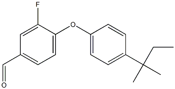 3-fluoro-4-[4-(2-methylbutan-2-yl)phenoxy]benzaldehyde Struktur