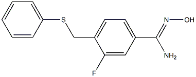 3-fluoro-N'-hydroxy-4-[(phenylsulfanyl)methyl]benzene-1-carboximidamide Struktur