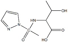 3-hydroxy-2-[1-(1H-pyrazol-1-yl)acetamido]butanoic acid Struktur