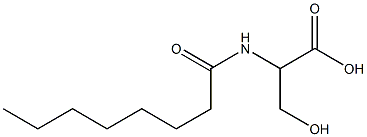 3-hydroxy-2-octanamidopropanoic acid Struktur