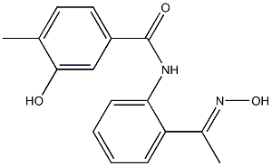 3-hydroxy-N-{2-[(1E)-N-hydroxyethanimidoyl]phenyl}-4-methylbenzamide Struktur