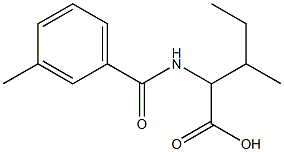 3-methyl-2-[(3-methylbenzoyl)amino]pentanoic acid Struktur