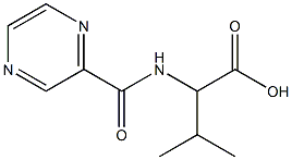 3-methyl-2-[(pyrazin-2-ylcarbonyl)amino]butanoic acid Struktur