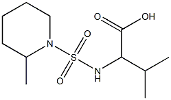 3-methyl-2-{[(2-methylpiperidine-1-)sulfonyl]amino}butanoic acid Struktur