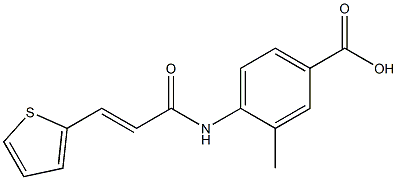 3-methyl-4-{[(2E)-3-thien-2-ylprop-2-enoyl]amino}benzoic acid Struktur