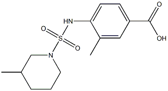 3-methyl-4-{[(3-methylpiperidine-1-)sulfonyl]amino}benzoic acid Struktur