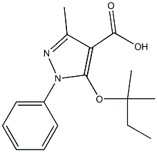 3-methyl-5-[(2-methylbutan-2-yl)oxy]-1-phenyl-1H-pyrazole-4-carboxylic acid Struktur