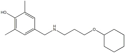 4-({[3-(cyclohexyloxy)propyl]amino}methyl)-2,6-dimethylphenol Struktur