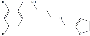 4-({[3-(furan-2-ylmethoxy)propyl]amino}methyl)benzene-1,3-diol Struktur