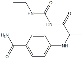 4-({1-[(ethylcarbamoyl)amino]-1-oxopropan-2-yl}amino)benzamide Struktur