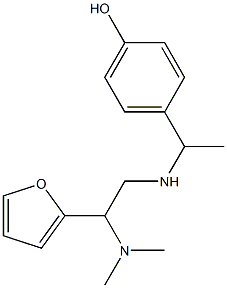 4-(1-{[2-(dimethylamino)-2-(furan-2-yl)ethyl]amino}ethyl)phenol Struktur