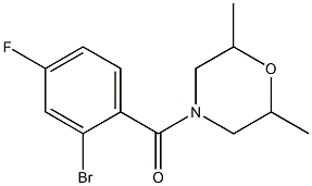 4-(2-bromo-4-fluorobenzoyl)-2,6-dimethylmorpholine Struktur