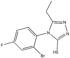 4-(2-bromo-4-fluorophenyl)-5-ethyl-4H-1,2,4-triazole-3-thiol Struktur