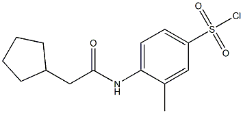 4-(2-cyclopentylacetamido)-3-methylbenzene-1-sulfonyl chloride Struktur