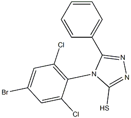 4-(4-bromo-2,6-dichlorophenyl)-5-phenyl-4H-1,2,4-triazole-3-thiol Struktur