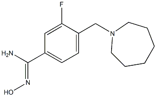 4-(azepan-1-ylmethyl)-3-fluoro-N'-hydroxybenzenecarboximidamide Struktur