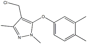 4-(chloromethyl)-5-(3,4-dimethylphenoxy)-1,3-dimethyl-1H-pyrazole Struktur