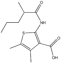 4,5-dimethyl-2-(2-methylpentanamido)thiophene-3-carboxylic acid Struktur