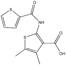 4,5-dimethyl-2-[(thien-2-ylcarbonyl)amino]thiophene-3-carboxylic acid Struktur