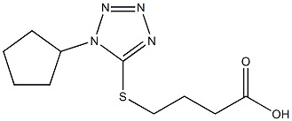 4-[(1-cyclopentyl-1H-1,2,3,4-tetrazol-5-yl)sulfanyl]butanoic acid Struktur