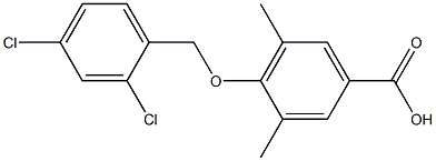 4-[(2,4-dichlorophenyl)methoxy]-3,5-dimethylbenzoic acid Struktur