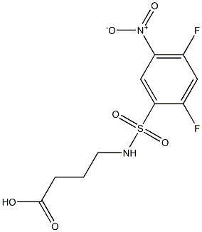 4-[(2,4-difluoro-5-nitrobenzene)sulfonamido]butanoic acid Struktur