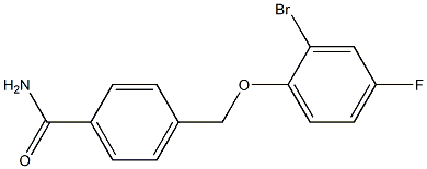 4-[(2-bromo-4-fluorophenoxy)methyl]benzamide Struktur