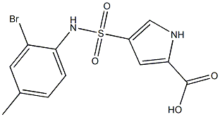 4-[(2-bromo-4-methylphenyl)sulfamoyl]-1H-pyrrole-2-carboxylic acid Struktur