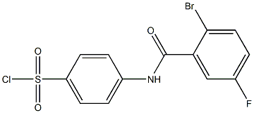 4-[(2-bromo-5-fluorobenzene)amido]benzene-1-sulfonyl chloride Struktur