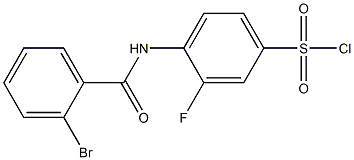 4-[(2-bromobenzene)amido]-3-fluorobenzene-1-sulfonyl chloride Struktur