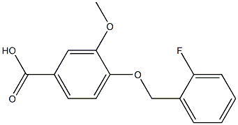 4-[(2-fluorophenyl)methoxy]-3-methoxybenzoic acid Struktur