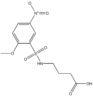 4-[(2-methoxy-5-nitrobenzene)sulfonamido]butanoic acid Struktur