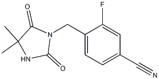 4-[(4,4-dimethyl-2,5-dioxoimidazolidin-1-yl)methyl]-3-fluorobenzonitrile Struktur