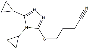 4-[(4,5-dicyclopropyl-4H-1,2,4-triazol-3-yl)sulfanyl]butanenitrile Struktur