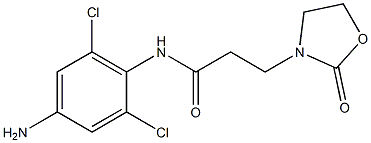 N-(4-amino-2,6-dichlorophenyl)-3-(2-oxo-1,3-oxazolidin-3-yl)propanamide Struktur