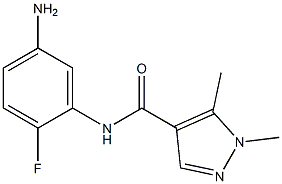 N-(5-amino-2-fluorophenyl)-1,5-dimethyl-1H-pyrazole-4-carboxamide Struktur