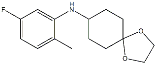 N-(5-fluoro-2-methylphenyl)-1,4-dioxaspiro[4.5]decan-8-amine Struktur